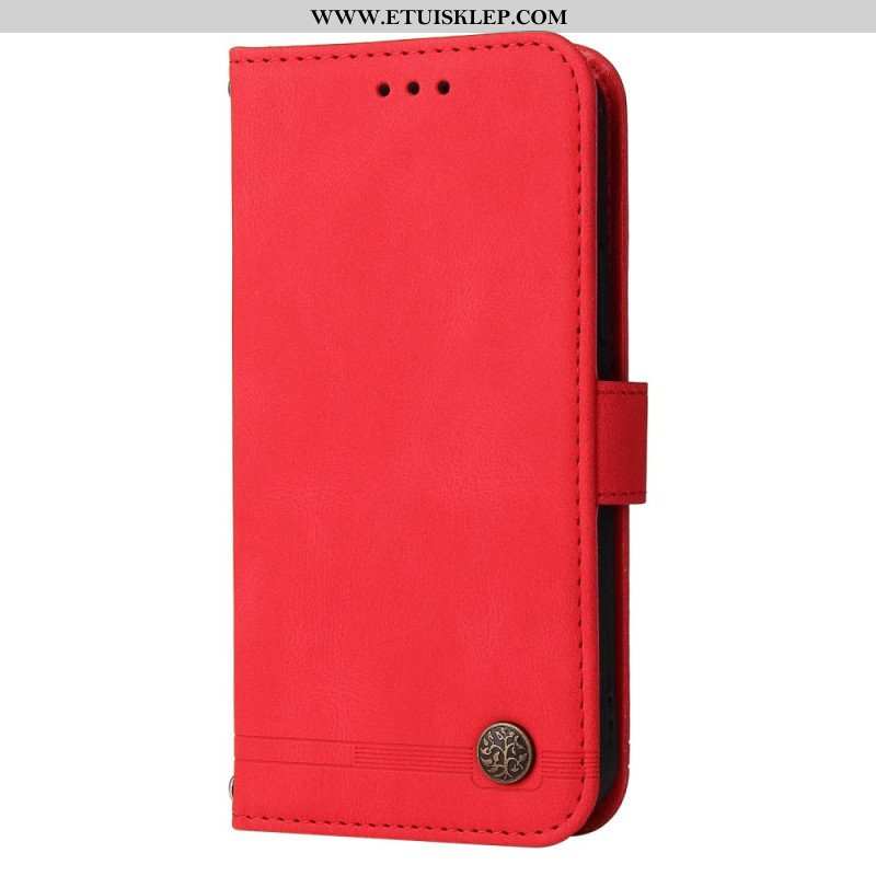 Etui Folio do Xiaomi Redmi Note 12 5G Skórzany Styl Z Ozdobnym Nitem